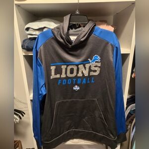 Detroit Lions Football Hoodie - Blue and Gray